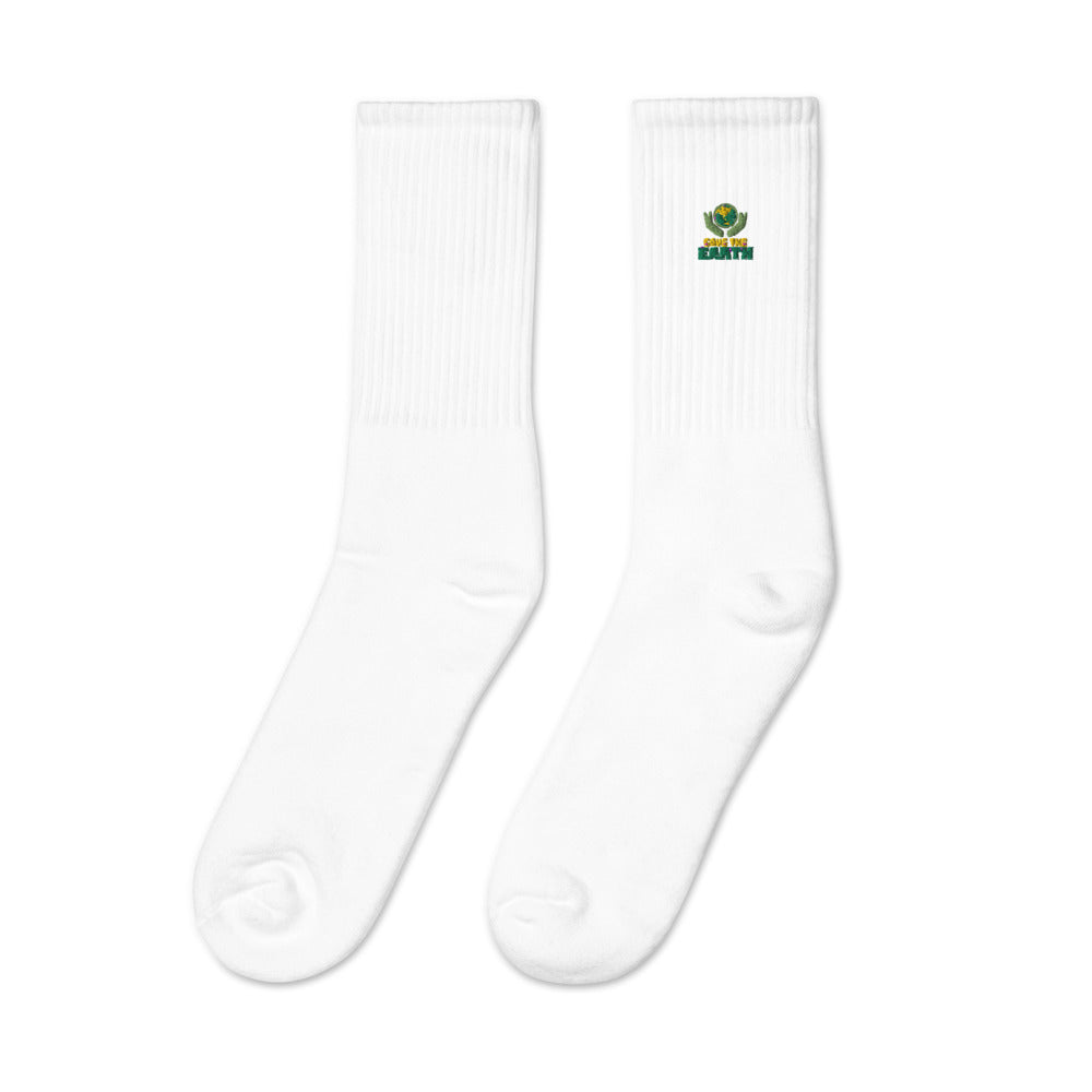 SAVE THE EARTH - Embroidered socks