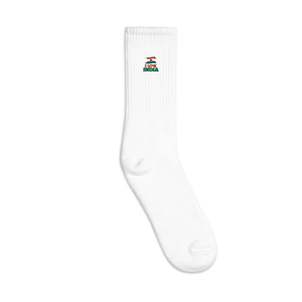 I LOVE INDIA - Embroidered socks