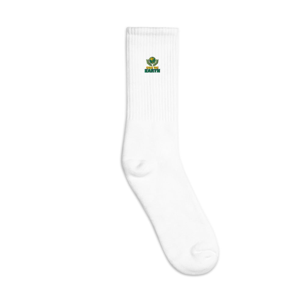 SAVE THE EARTH - Embroidered socks