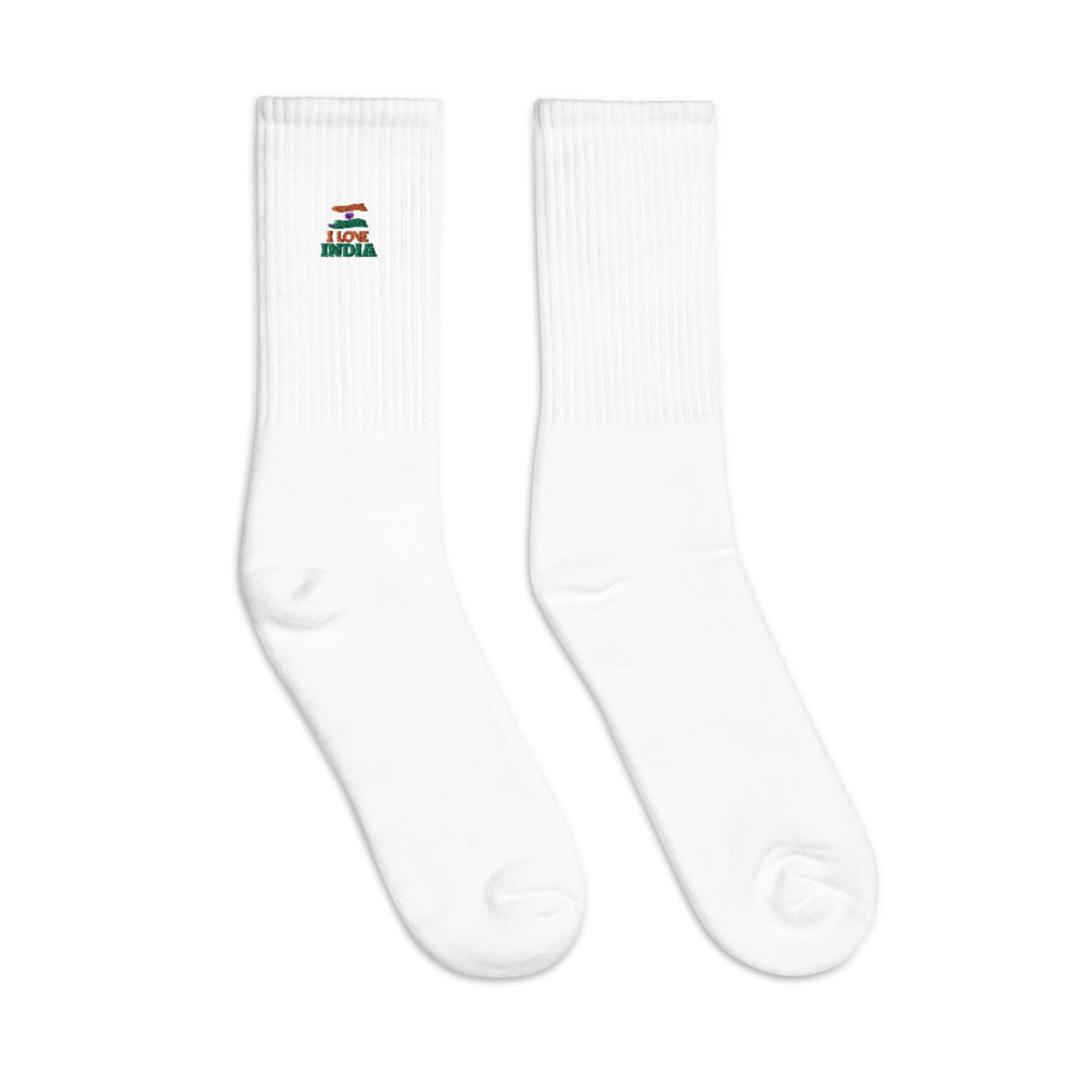 I LOVE INDIA - Embroidered socks