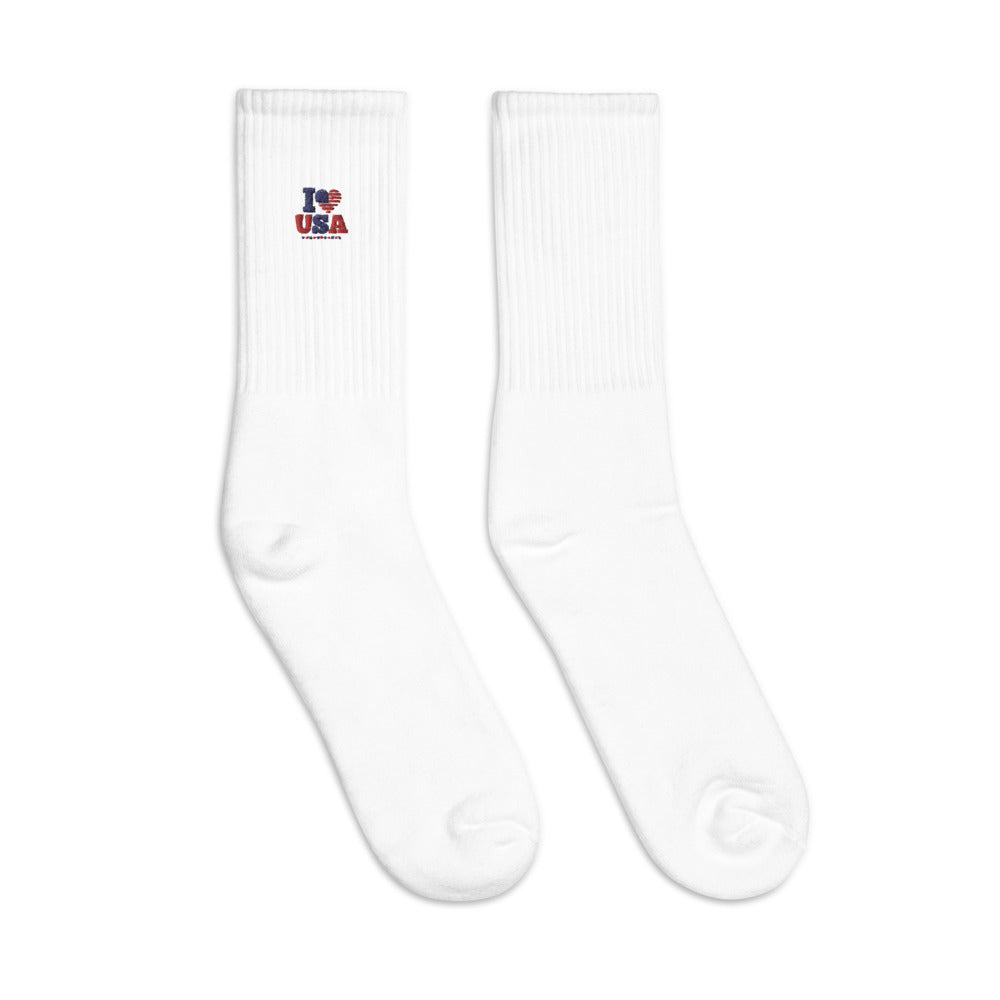 I LOVE USA - Embroidered socks
