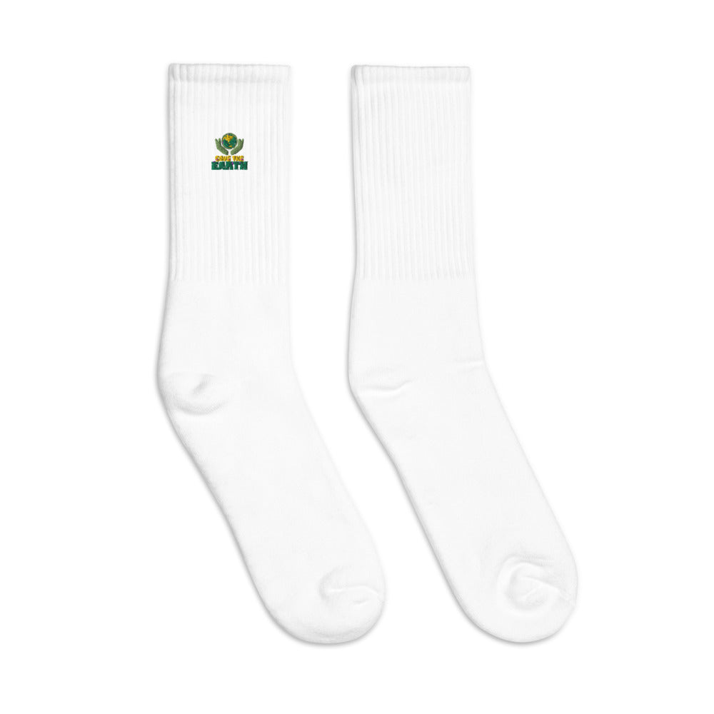 SAVE THE EARTH - Embroidered socks