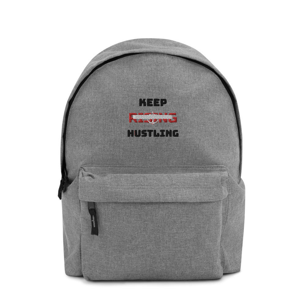 KEEP RISING HUSTLING - Embroidered Backpack