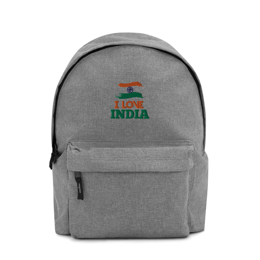 I LOVE INDIA - Embroidered Backpack
