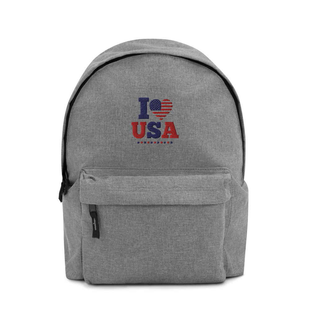 I LOVE USA - Embroidered Backpack