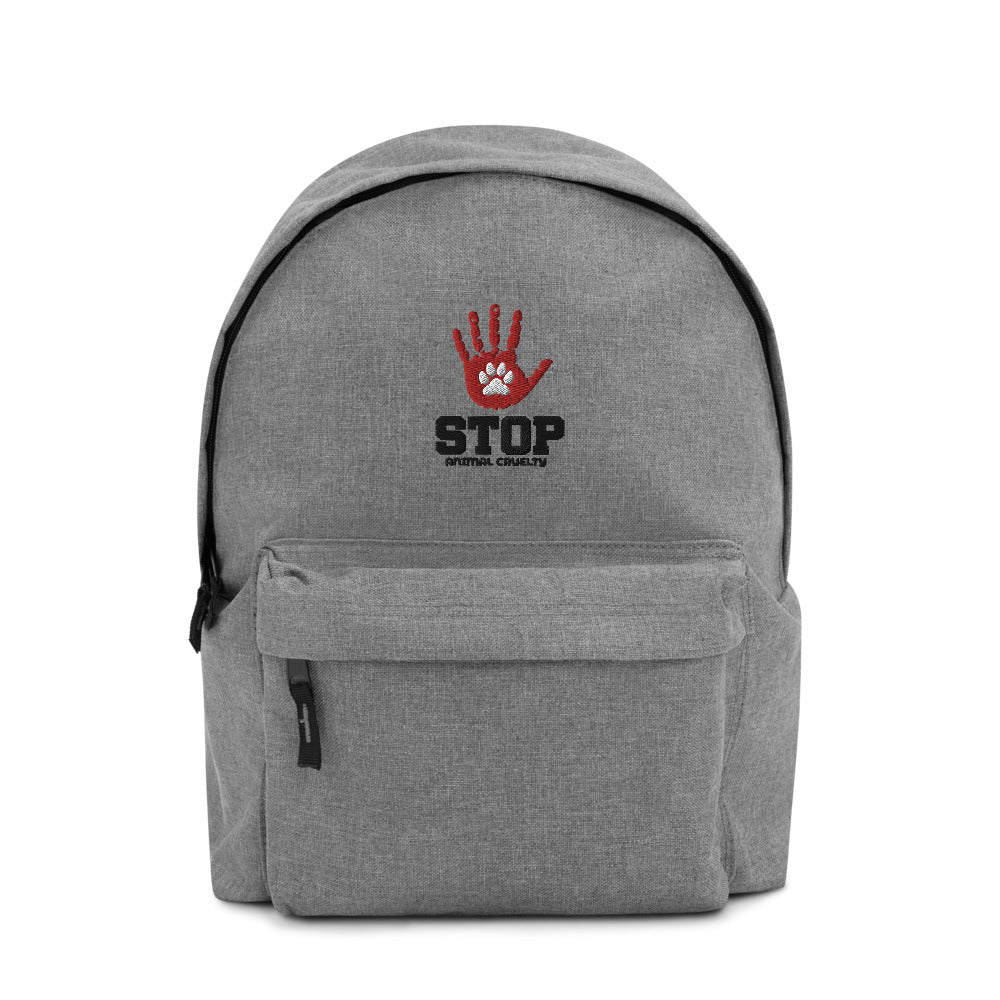 STOP ANIMAL CRUELTY - Embroidered Backpack