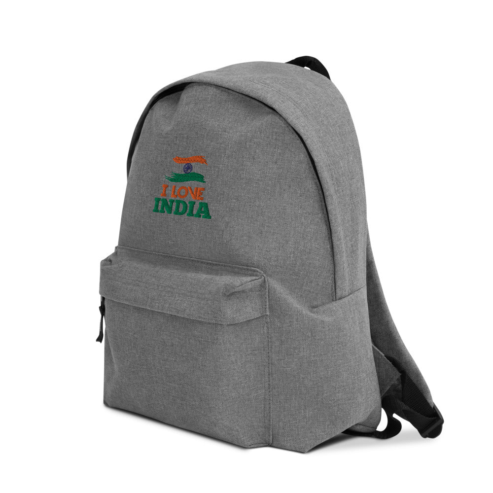 I LOVE INDIA - Embroidered Backpack