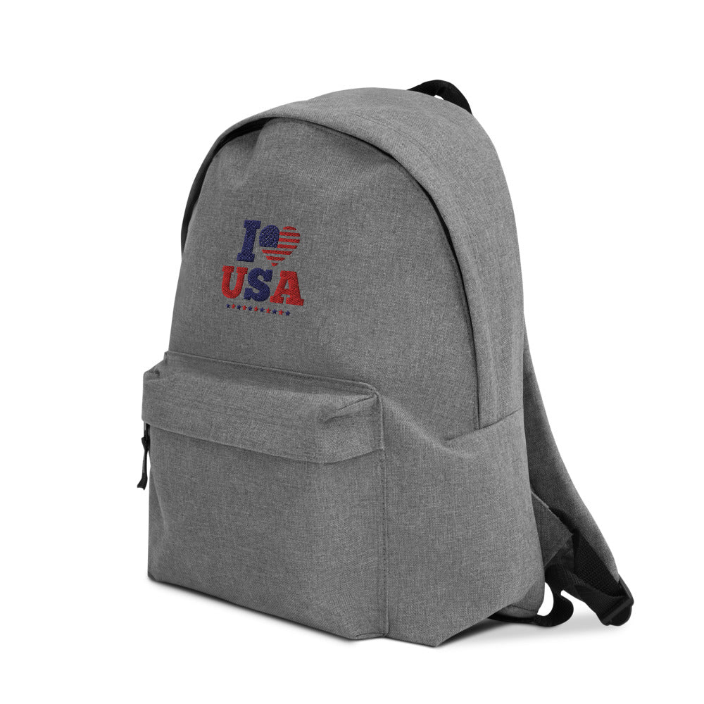 I LOVE USA - Embroidered Backpack