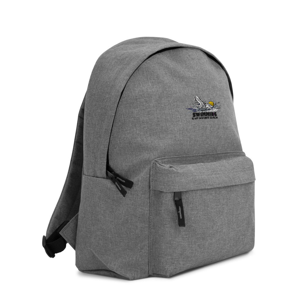 Swimming- Embroidered Backpack