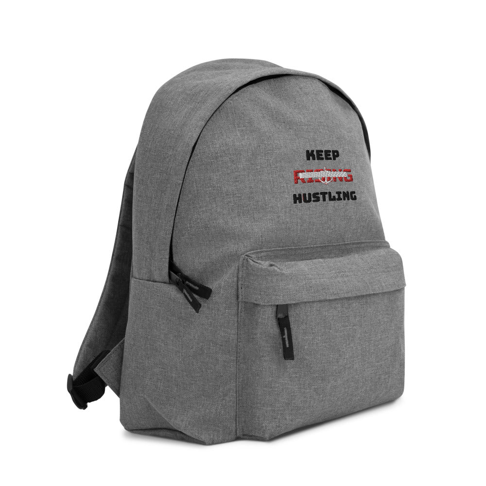 KEEP RISING HUSTLING - Embroidered Backpack