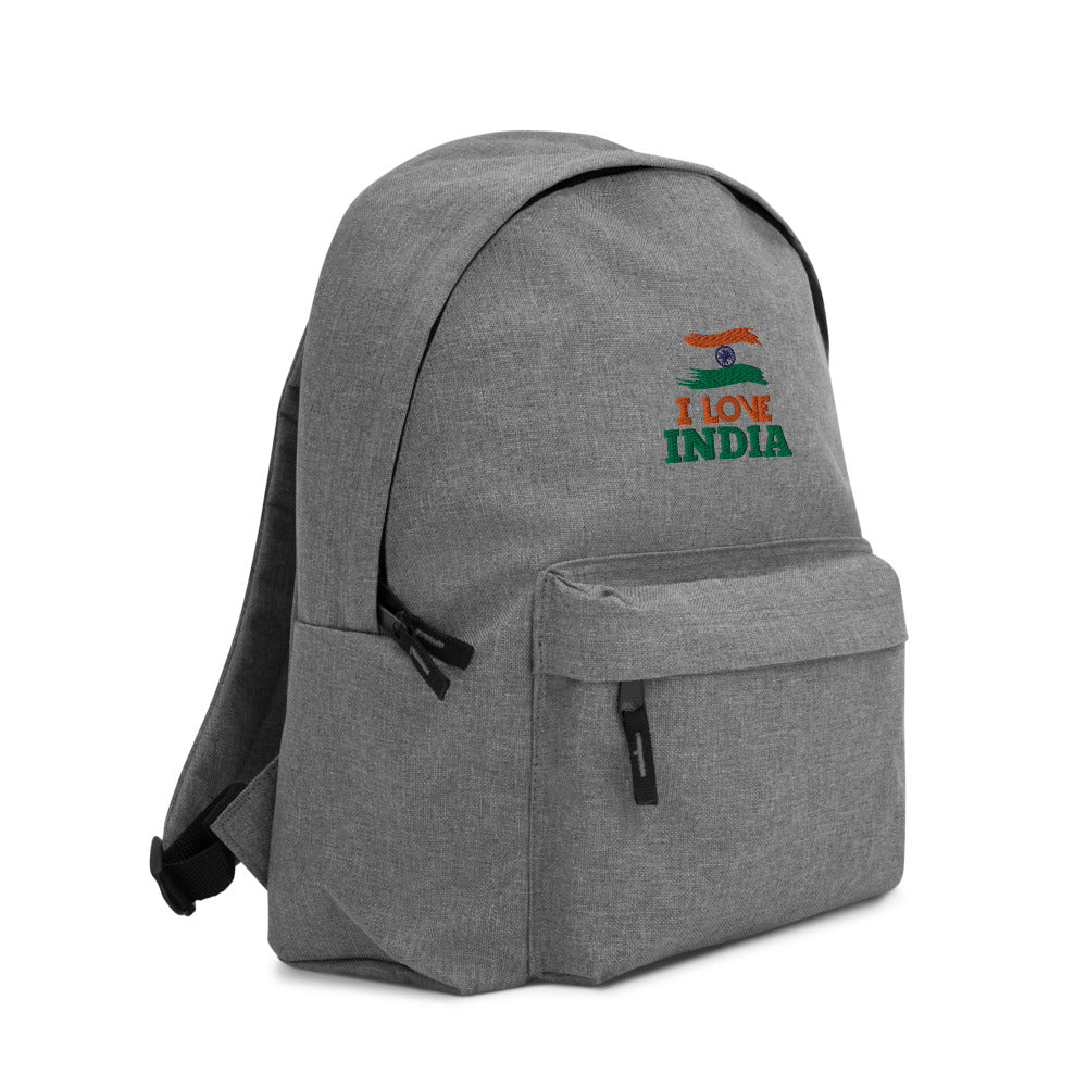 I LOVE INDIA - Embroidered Backpack