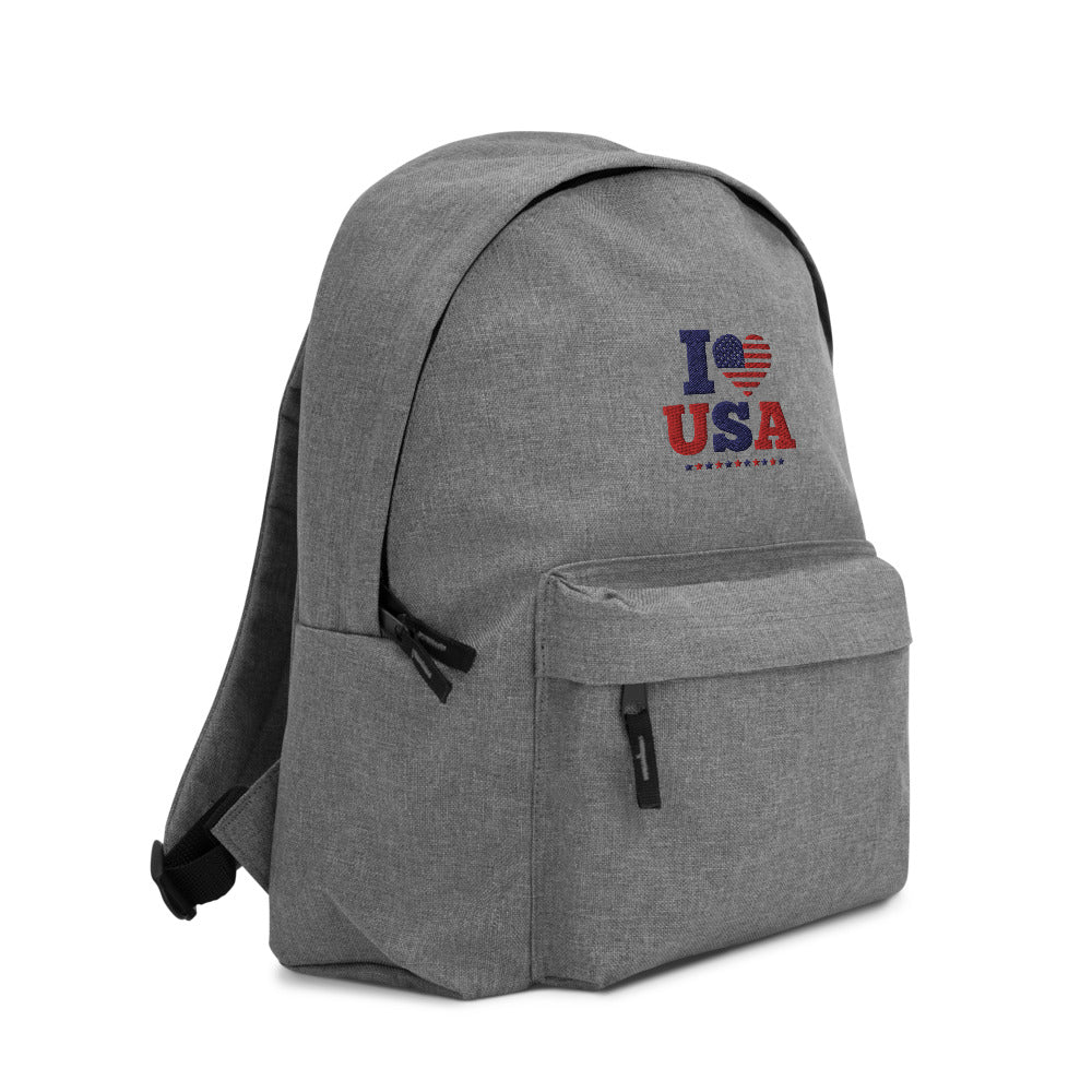I LOVE USA - Embroidered Backpack