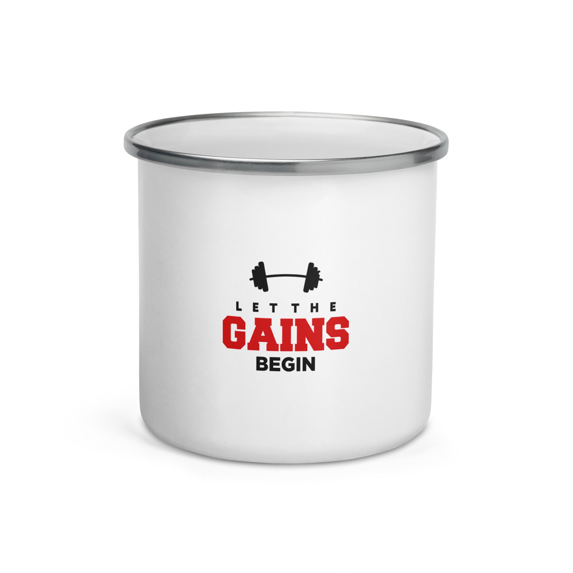 LET THE GAINS BEGIN - Enamel Mug