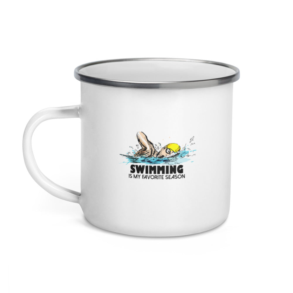 Swimming- Enamel Mug