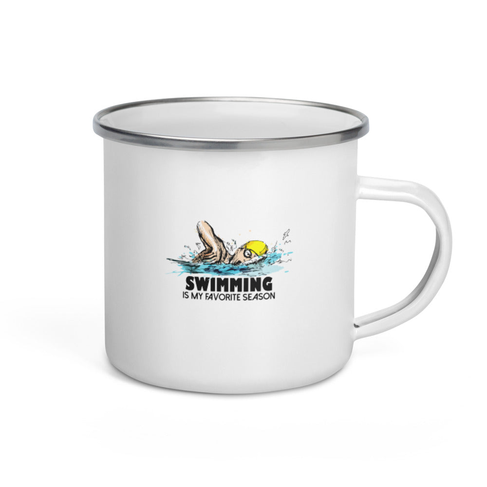 Swimming- Enamel Mug