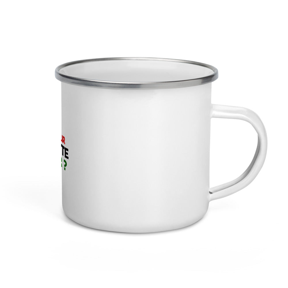 TELL ME WHO IS YOUR FAVOURITE TEACHER - Enamel Mug