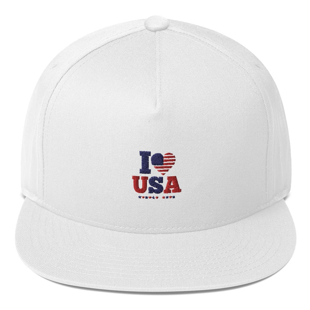 I LOVE USA - Flat Bill Cap