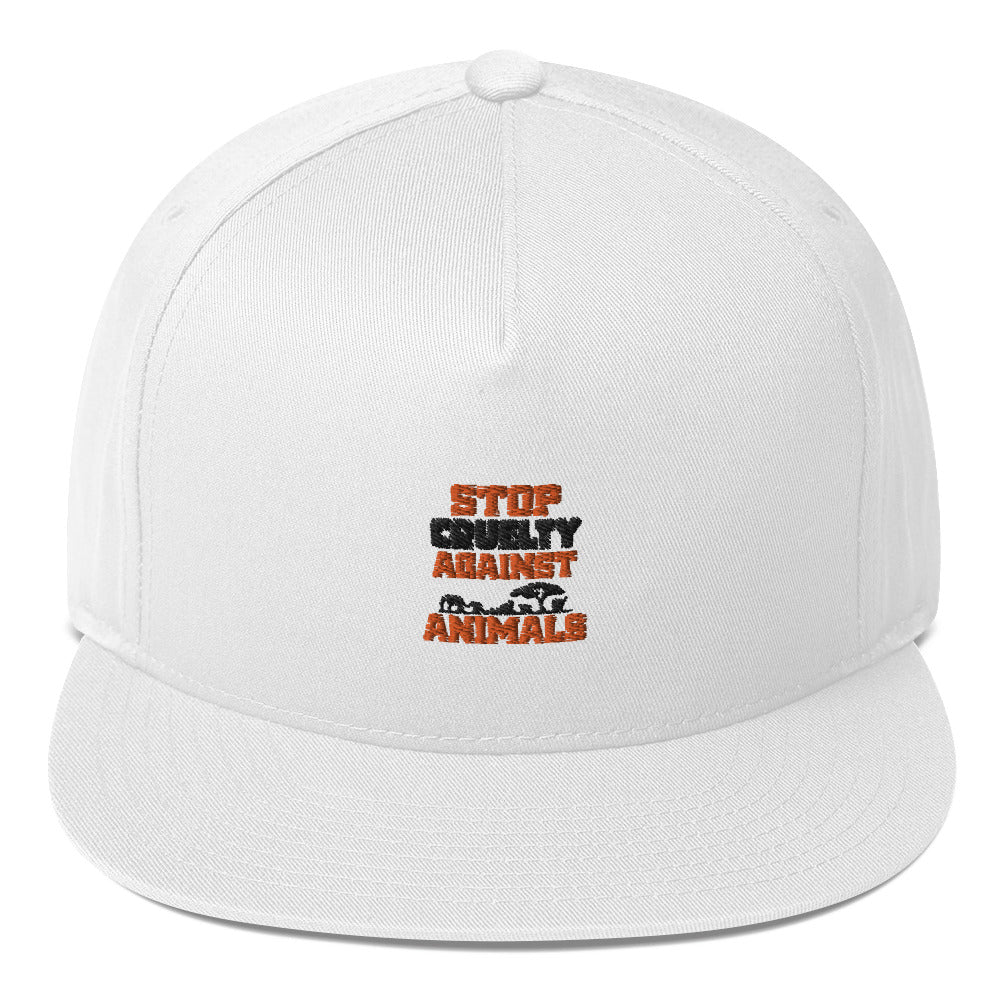 STOP CRUELTY AGAINST ANIMALS - Flat Bill Cap