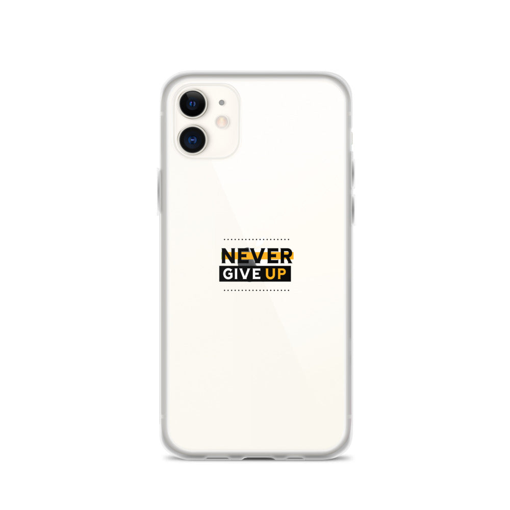 NEVER GIVE UP- iPhone Case Transparent