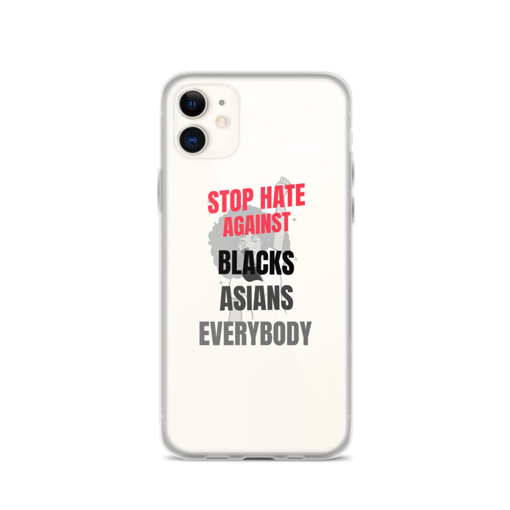 STOP HATE AGAINST EVERYBODY - iPhone Case Transparent