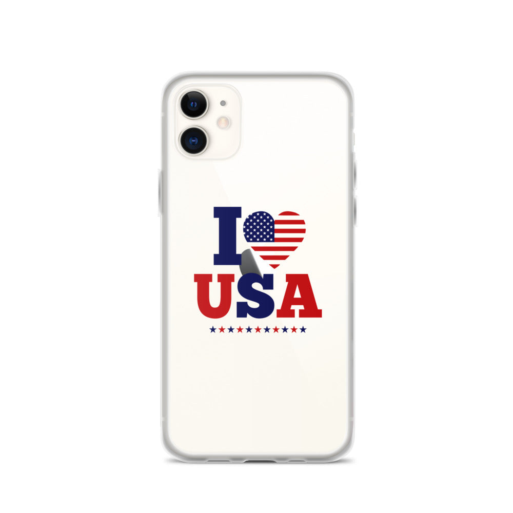 I LOVE USA - iPhone Case Transparent