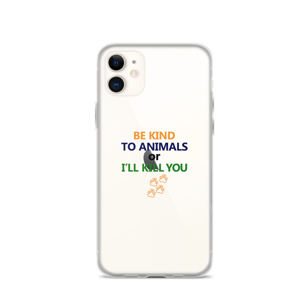 BE KIND TO ANIMALS - iPhone Case Transparent