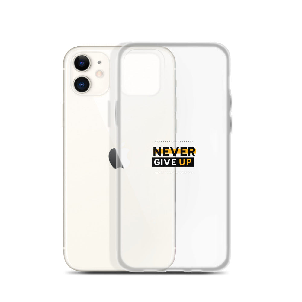 NEVER GIVE UP- iPhone Case Transparent