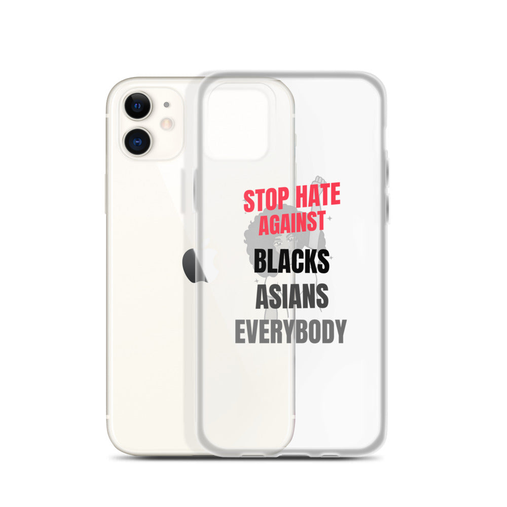 STOP HATE AGAINST EVERYBODY - iPhone Case Transparent