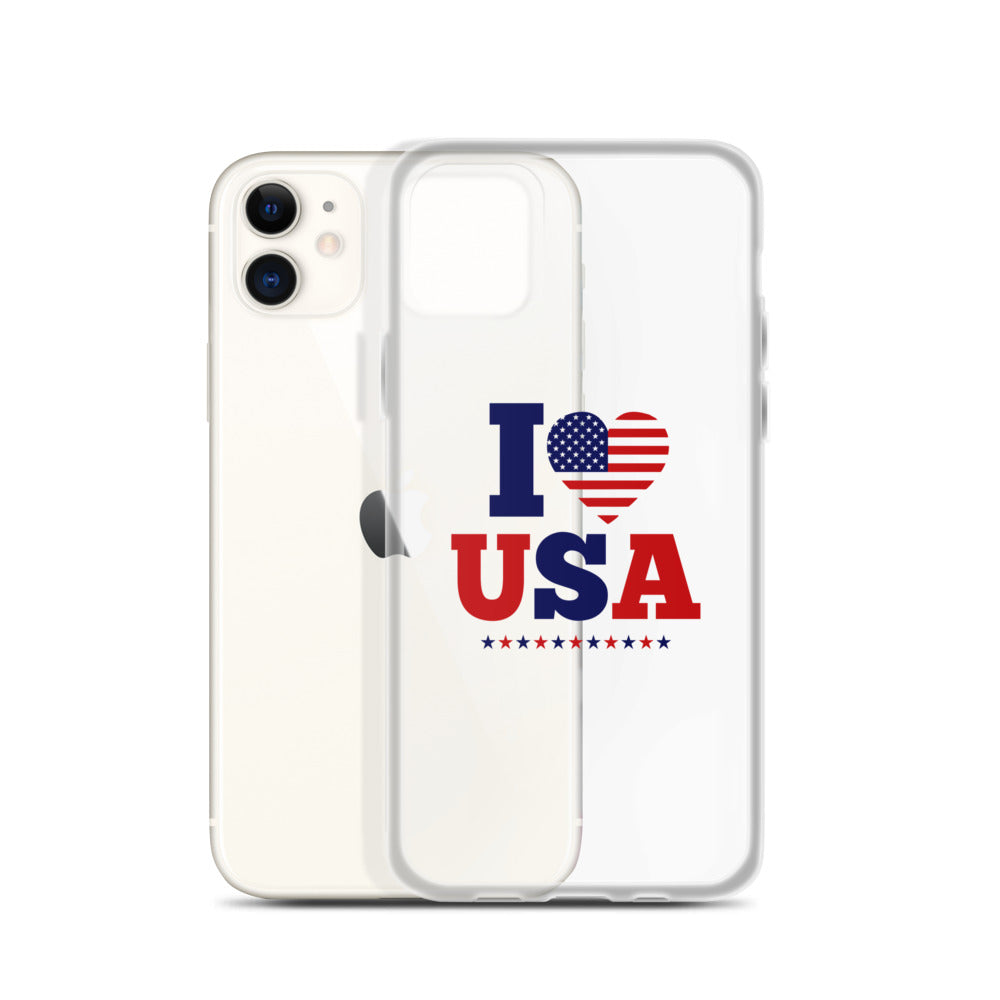I LOVE USA - iPhone Case Transparent
