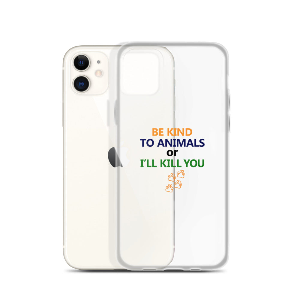 BE KIND TO ANIMALS - iPhone Case Transparent