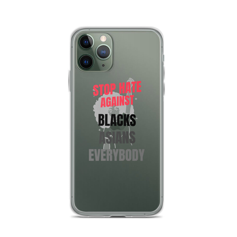 STOP HATE AGAINST EVERYBODY - iPhone Case Transparent