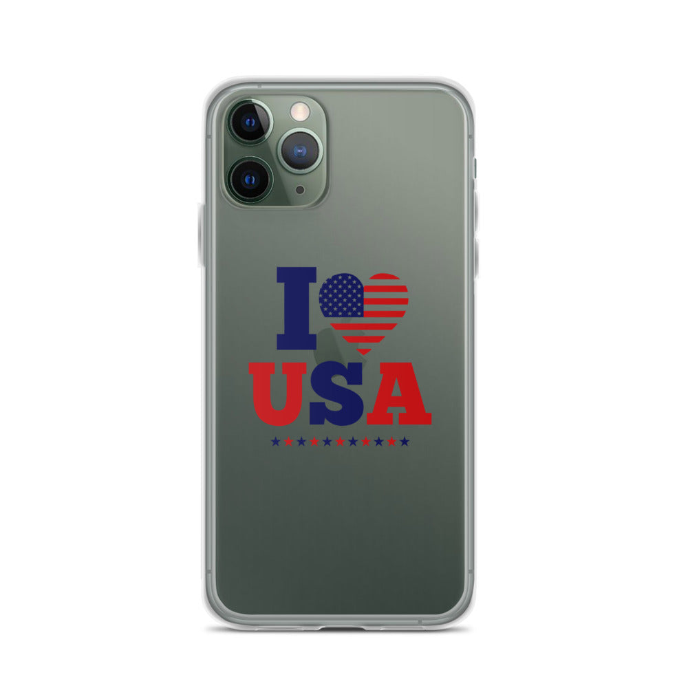 I LOVE USA - iPhone Case Transparent