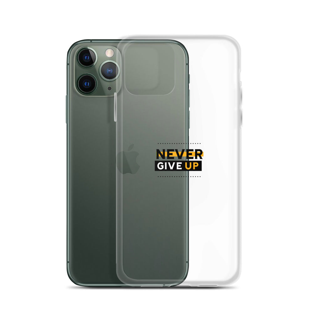 NEVER GIVE UP- iPhone Case Transparent