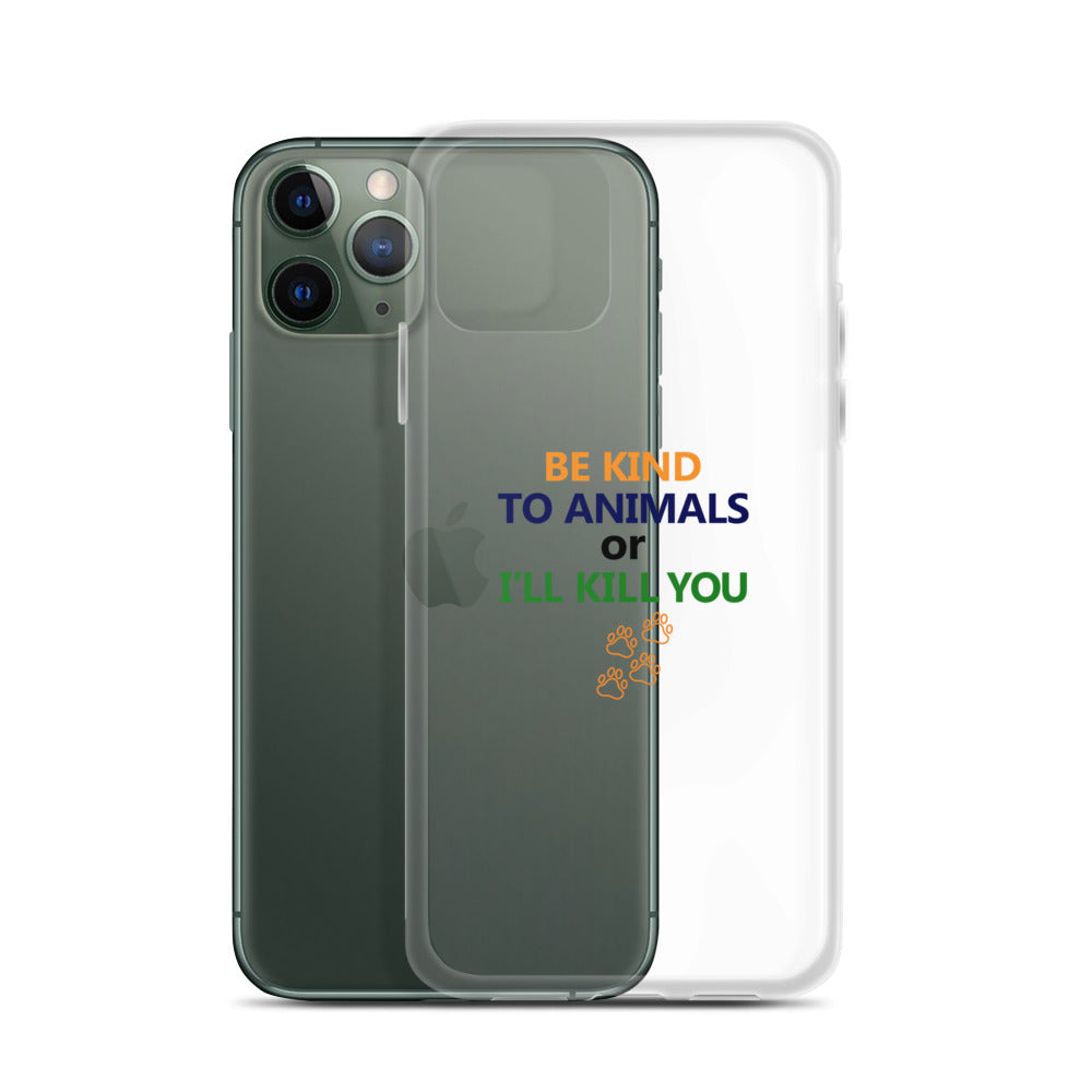 BE KIND TO ANIMALS - iPhone Case Transparent