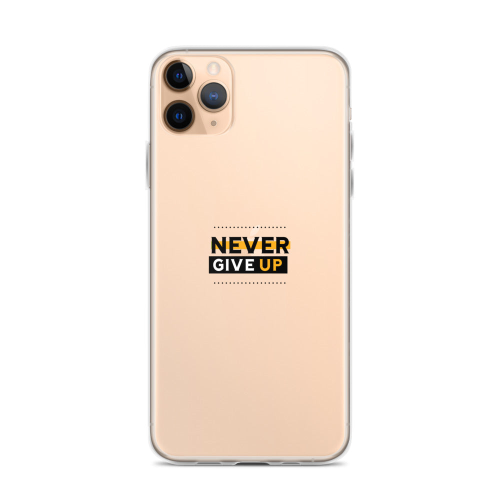 NEVER GIVE UP- iPhone Case Transparent