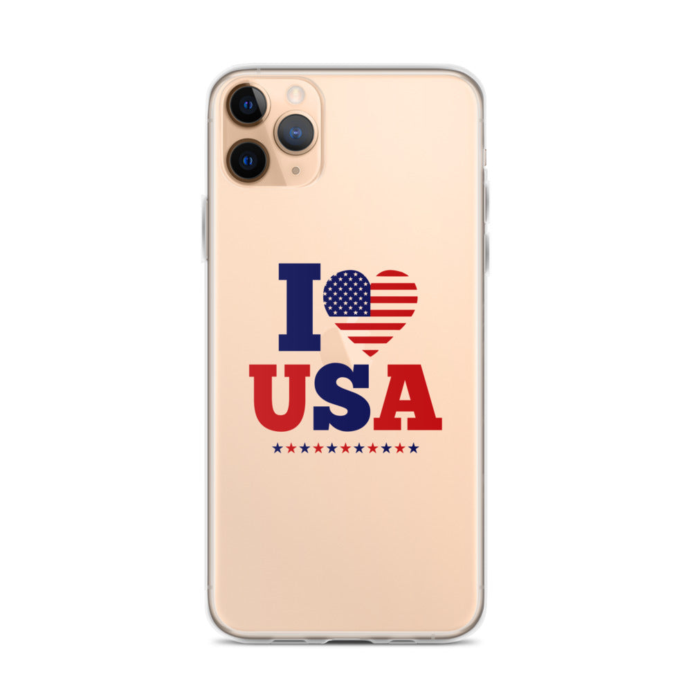 I LOVE USA - iPhone Case Transparent