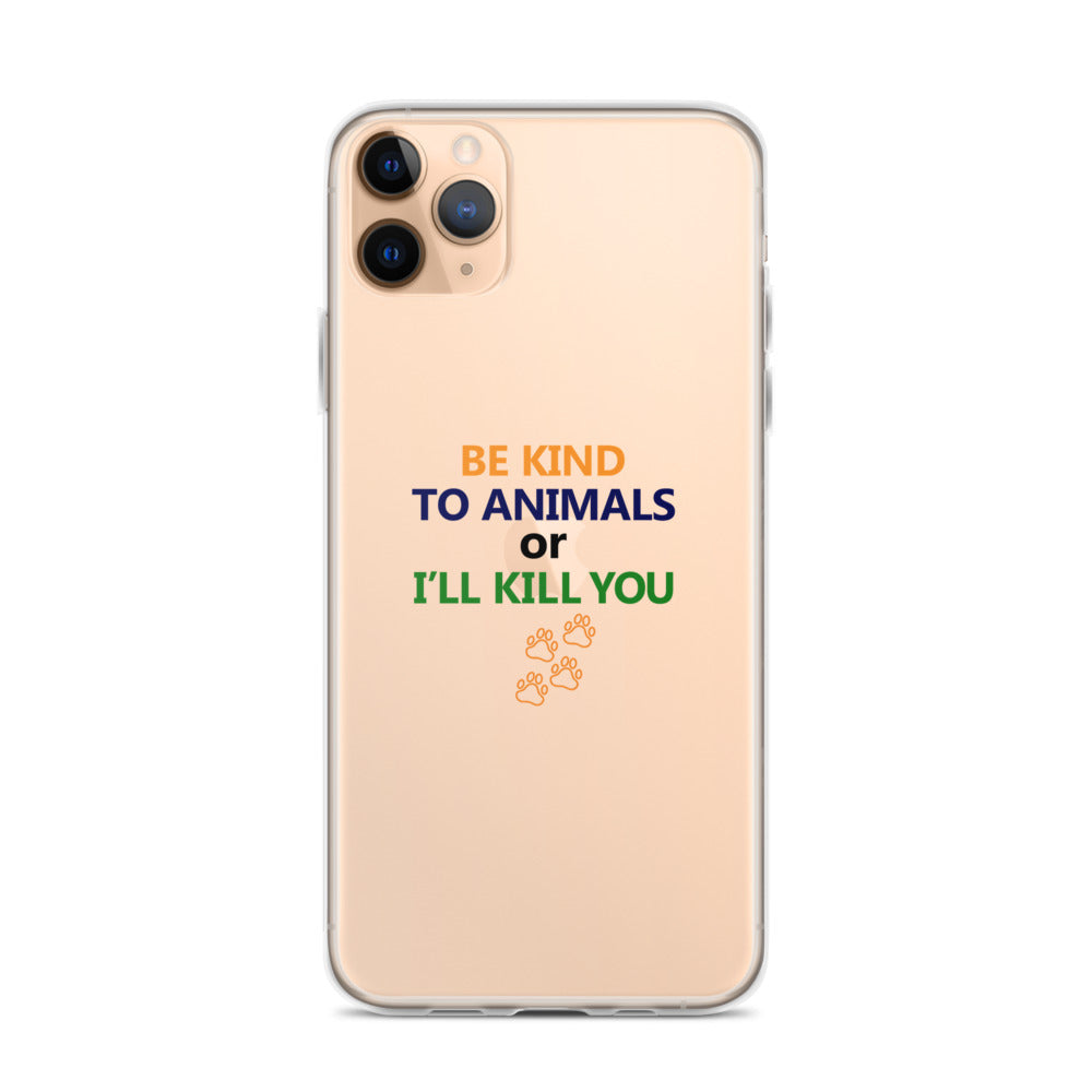 BE KIND TO ANIMALS - iPhone Case Transparent