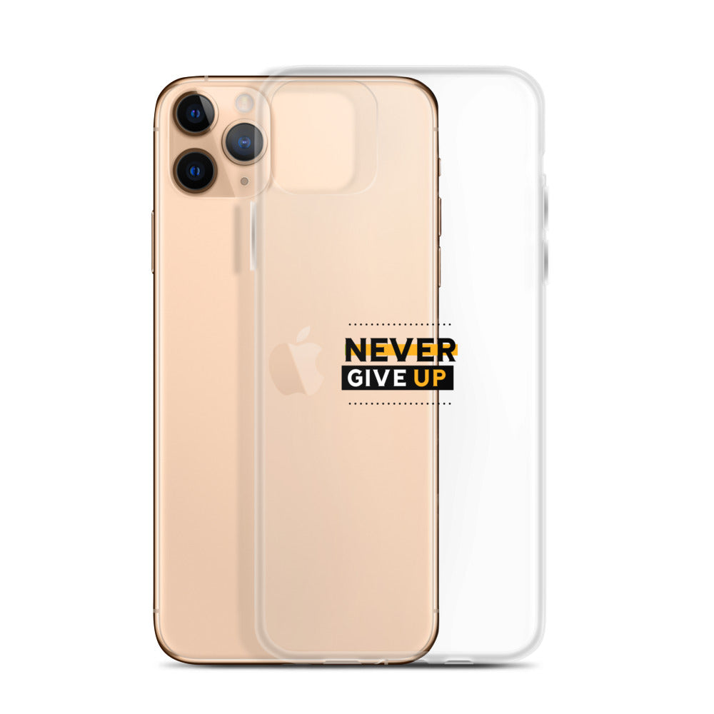 NEVER GIVE UP- iPhone Case Transparent