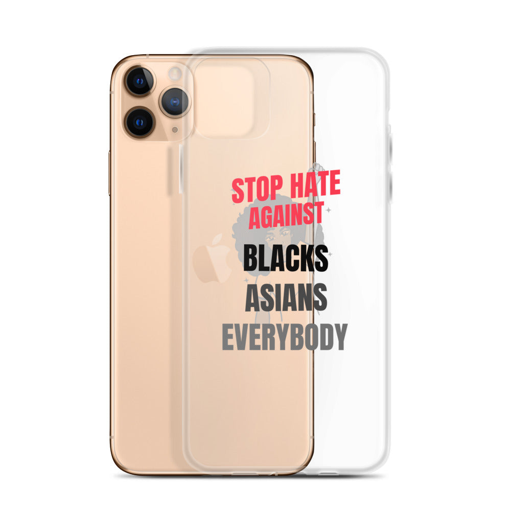 STOP HATE AGAINST EVERYBODY - iPhone Case Transparent