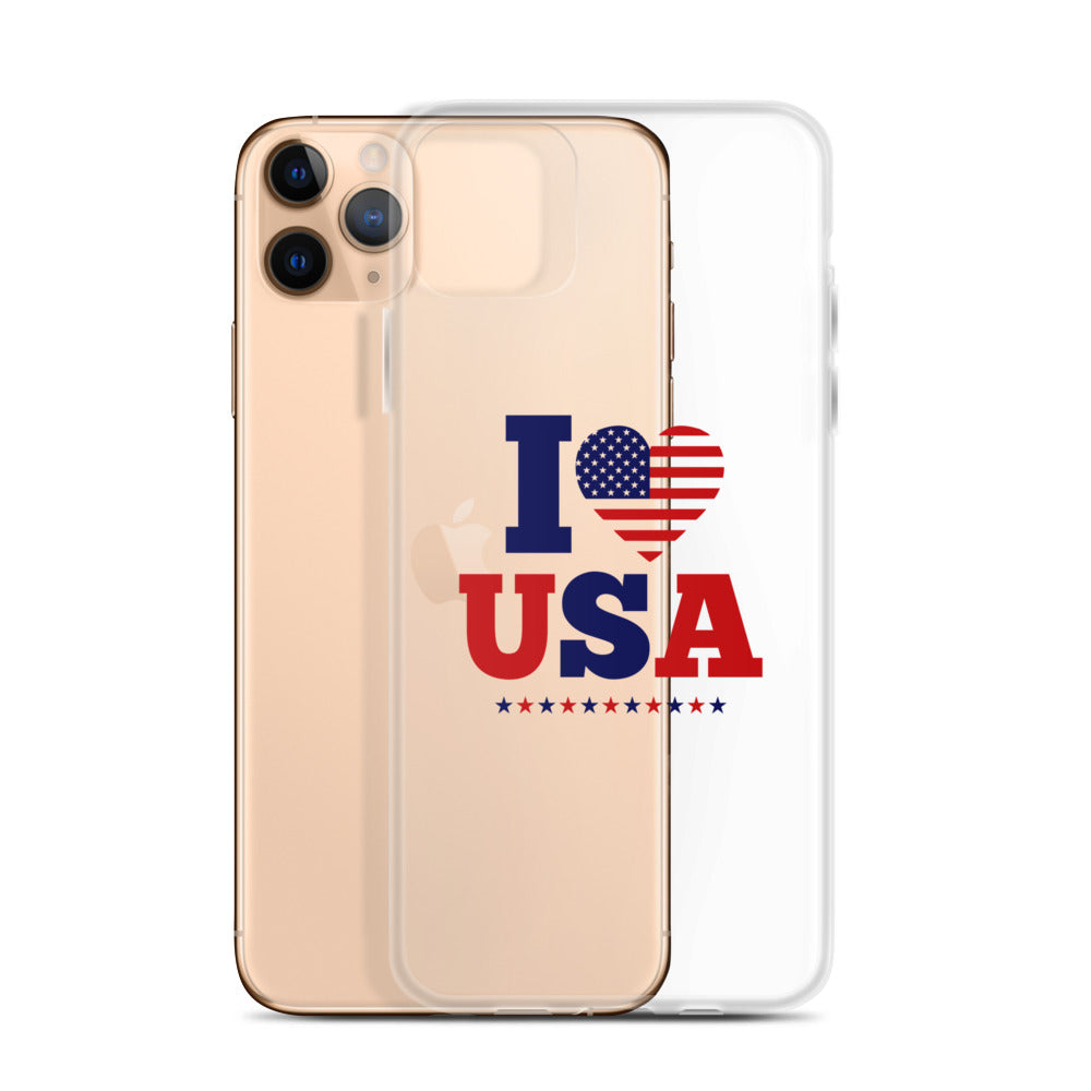 I LOVE USA - iPhone Case Transparent