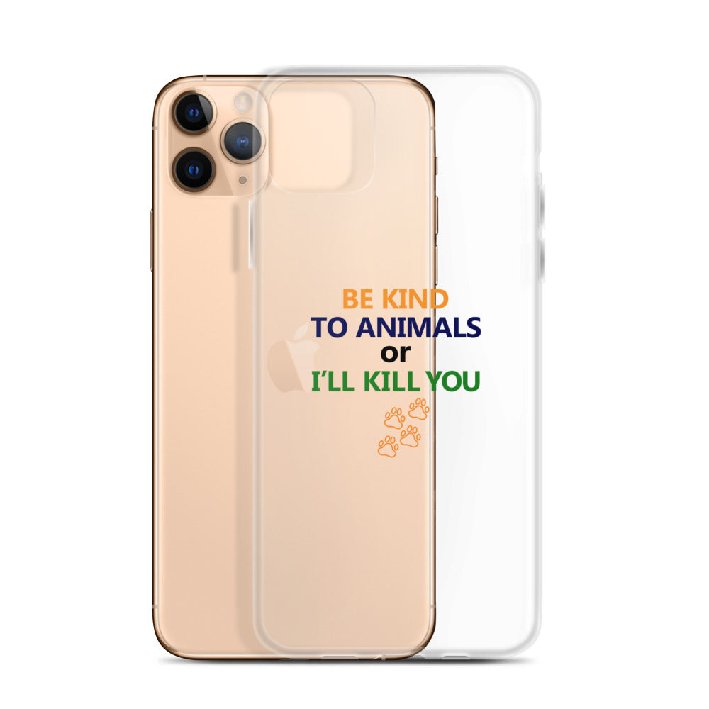 BE KIND TO ANIMALS - iPhone Case Transparent