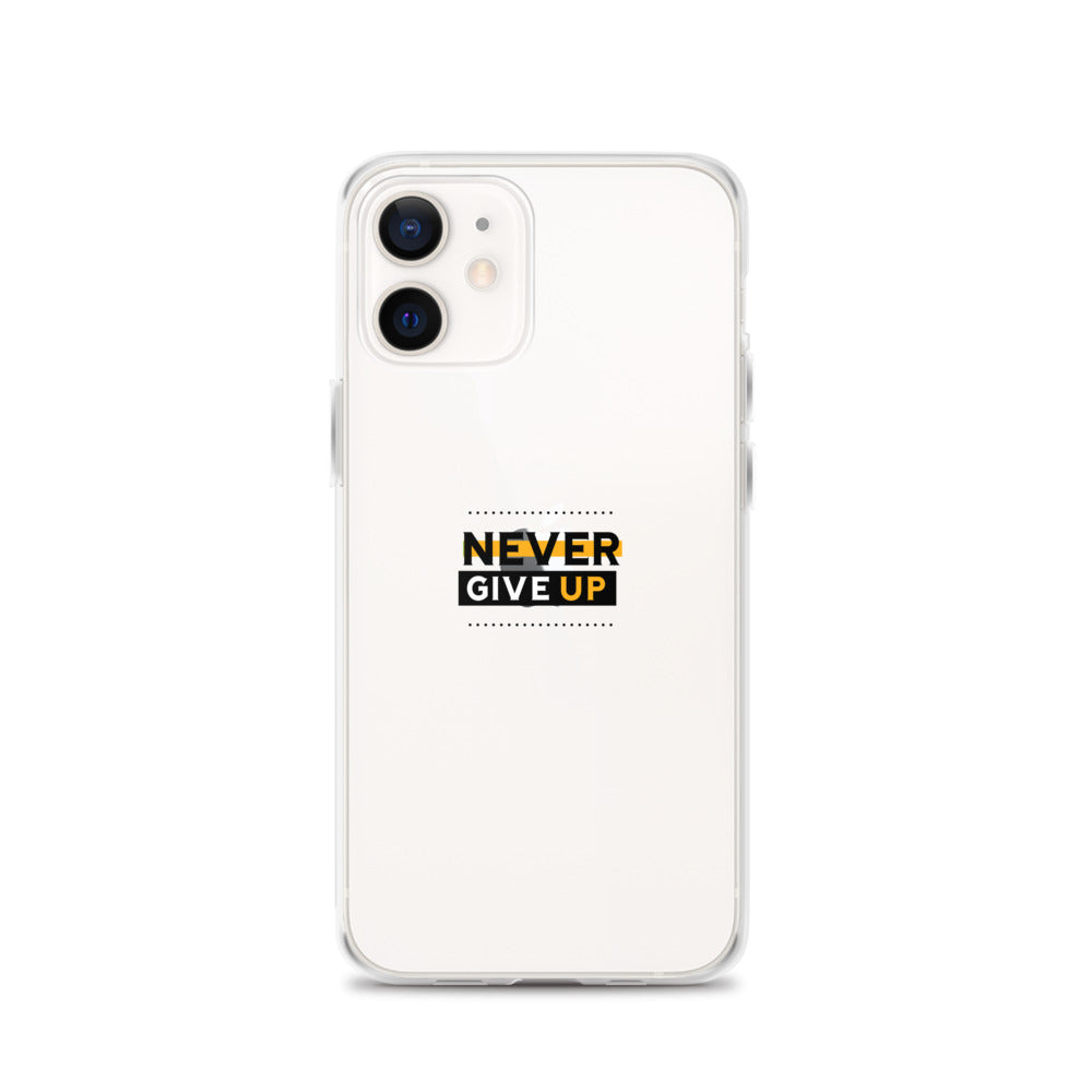 NEVER GIVE UP- iPhone Case Transparent