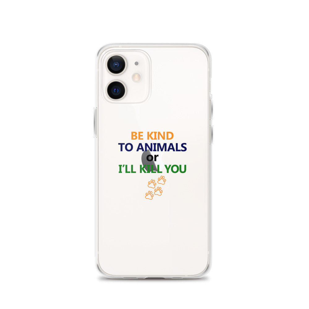 BE KIND TO ANIMALS - iPhone Case Transparent