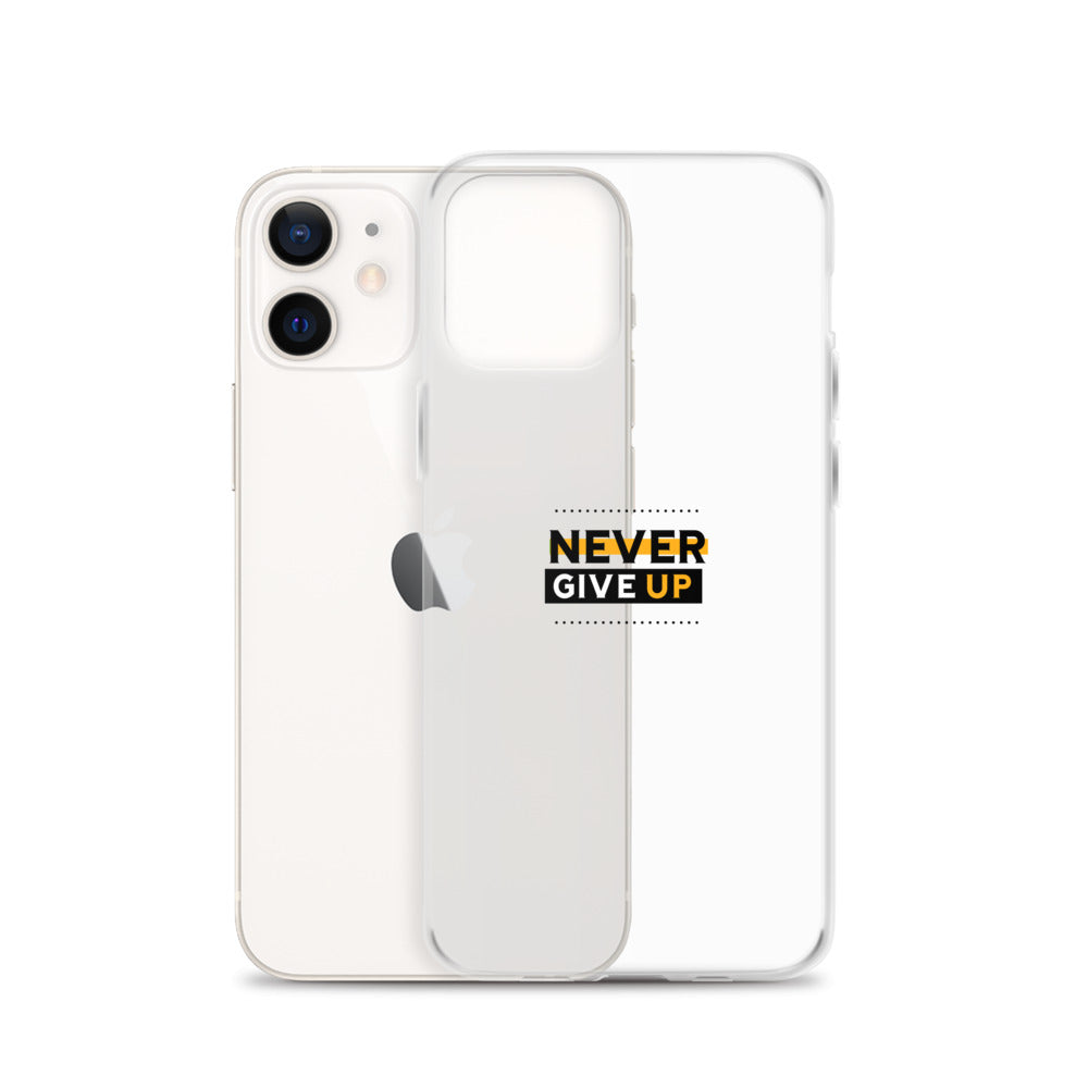 NEVER GIVE UP- iPhone Case Transparent