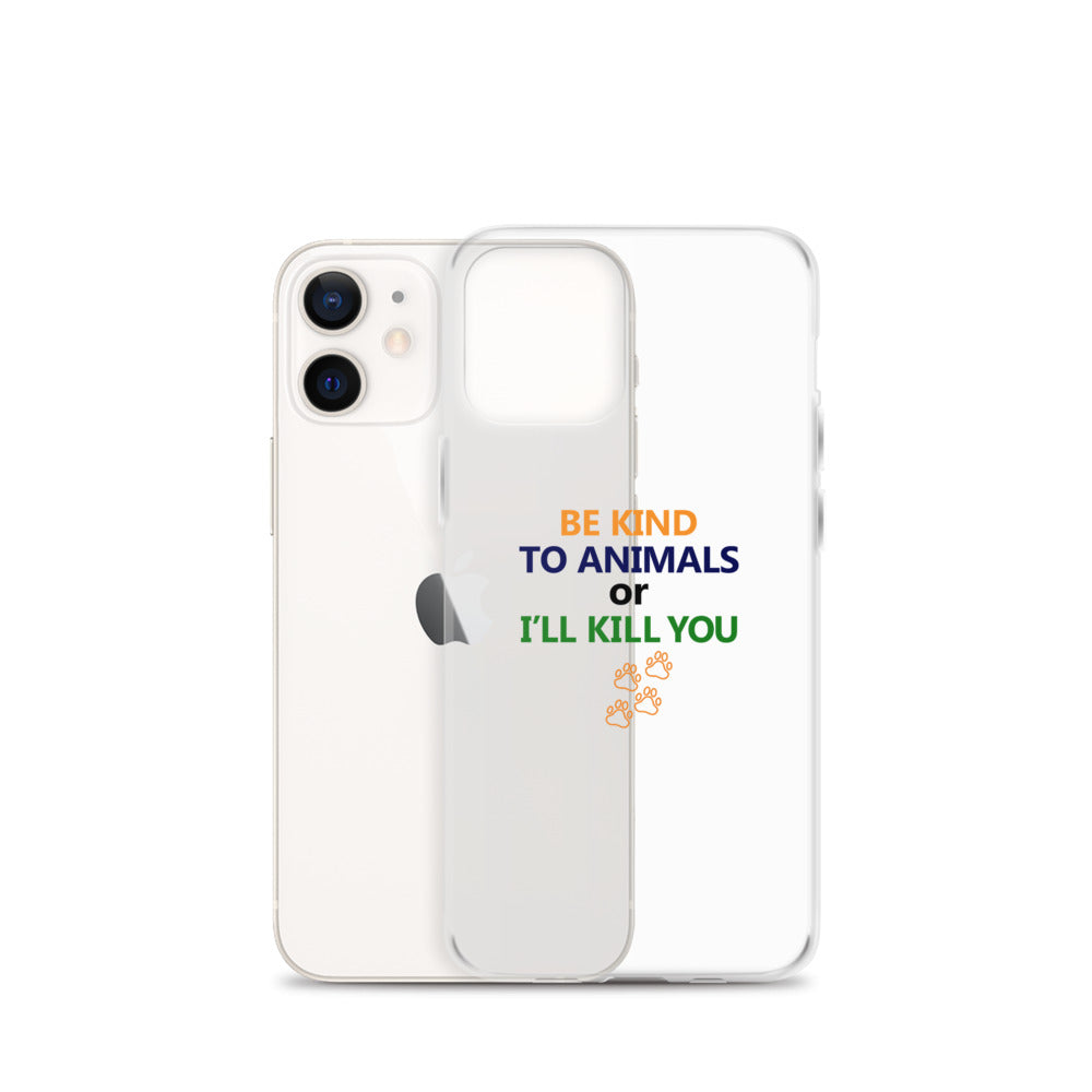 BE KIND TO ANIMALS - iPhone Case Transparent