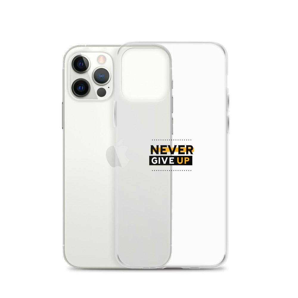 NEVER GIVE UP- iPhone Case Transparent