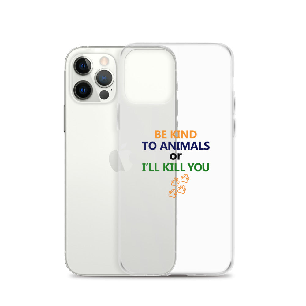 BE KIND TO ANIMALS - iPhone Case Transparent