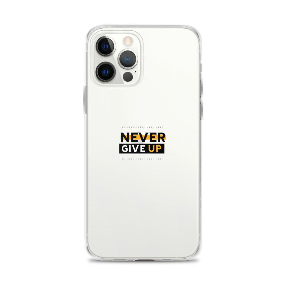 NEVER GIVE UP- iPhone Case Transparent