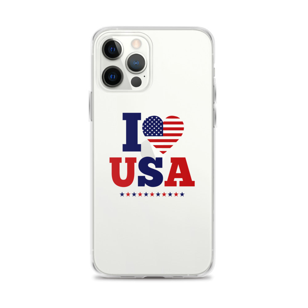 I LOVE USA - iPhone Case Transparent