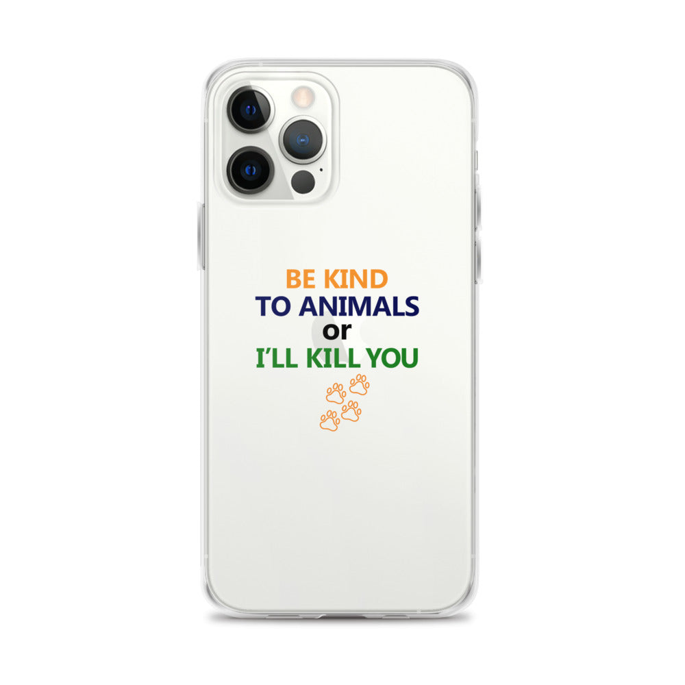 BE KIND TO ANIMALS - iPhone Case Transparent